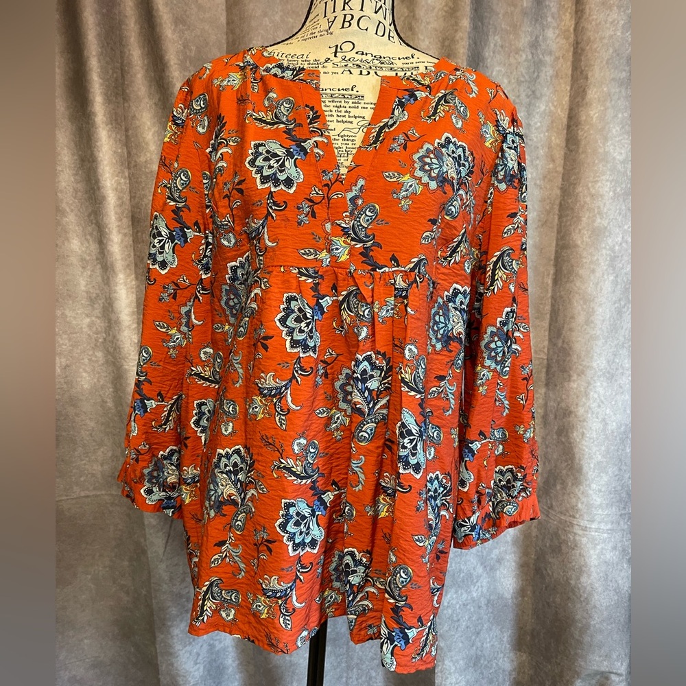 St. John's Bay Orange Floral Blouse